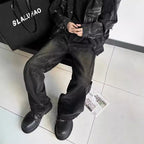 Washed Black Straight Deconstructing Dirty Mud Texture