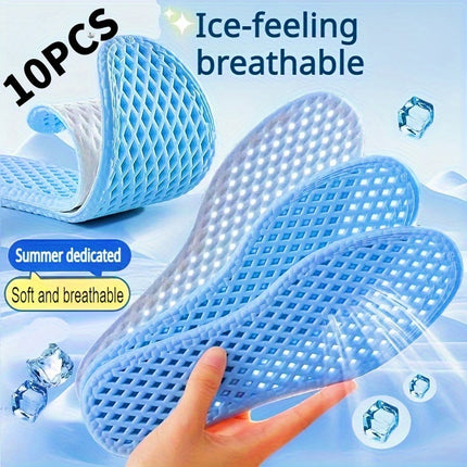 Summer Ice Feel Insoles Ten Pcs Breathable Sweat Absorbent