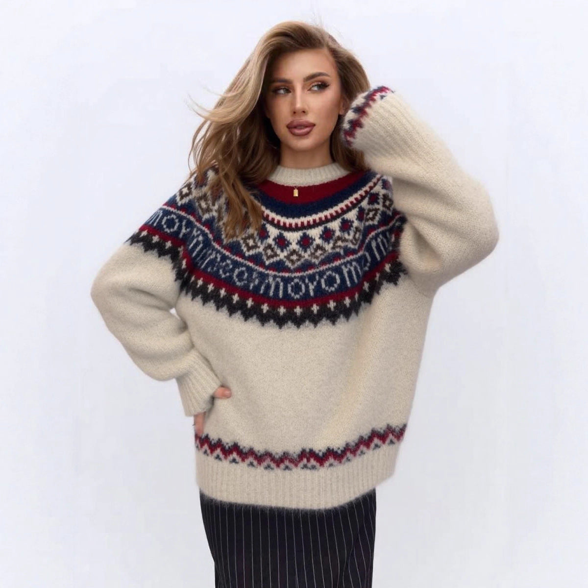 Pattern Soft Glutinous Plush Atmosphere Sweater Women's Clothing