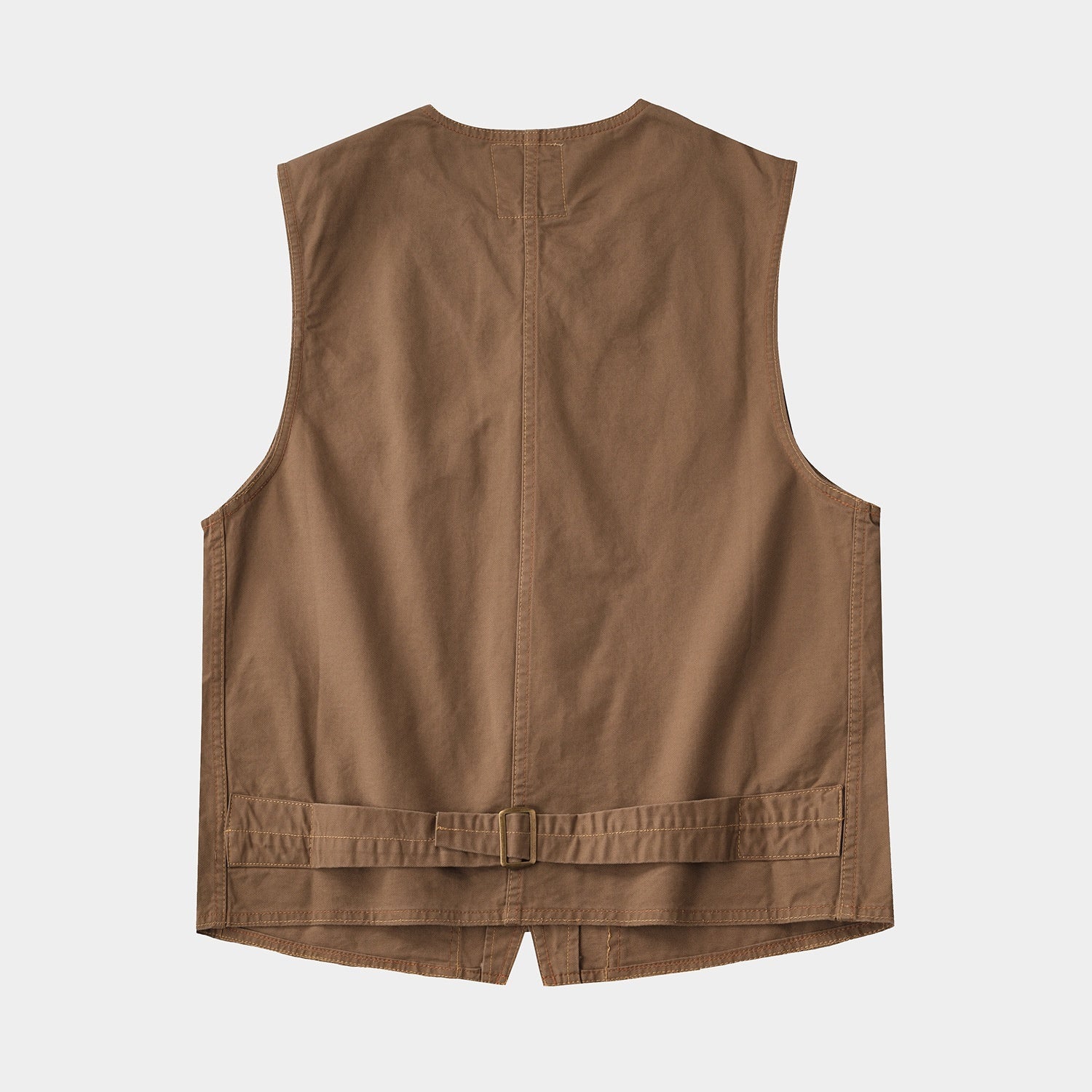 Original Kaji Retro Worn Looking Washed-out Woven Cotton Vest