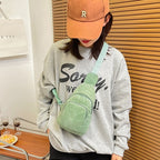 Flannel Corduroy Casual Simple Large Capacity Cross-body Shoulder Chest Bag