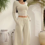 European And American Women's New Long Sleeve Solid Color Vest Pants Suit