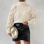 Twist Thread Solid Color Loose Sweater