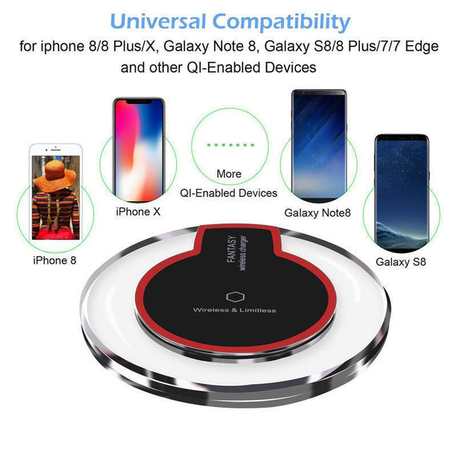 New Wireless Charging Dock Charger Crystal Round Charging Pad With Receiver For A-pple For Sanxing Hover Image