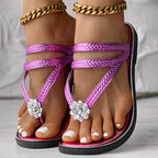 Floral Pattern Flip-Flops Comfortable Casual Summer Beach Slippers - Anklet Not Included