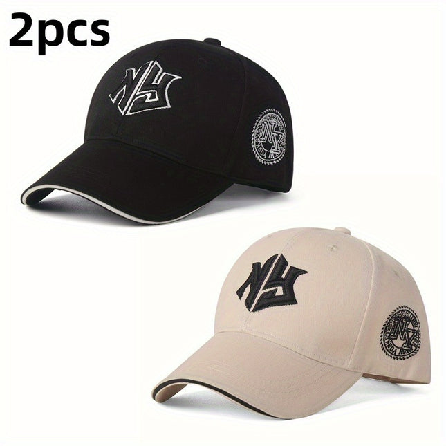 2Pcs Adjustable Baseball Caps Sun Protection For Men Women