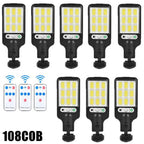 Solar Powered Motion Sensor Outdoor Garden Light With 108 COB LED Lights