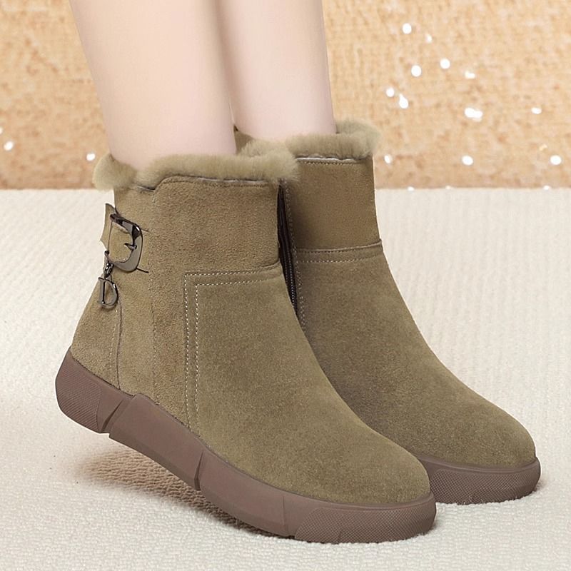Large Size Snow Boots New Fur Integrated Comfortable Thickened Warm