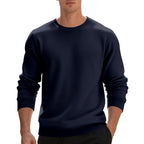 Fleece-lined Crew Neck Sweater Male Loose Casual Top