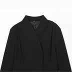 Women's Long Sleeved Shirt Black Slim-fit Suit Jacket