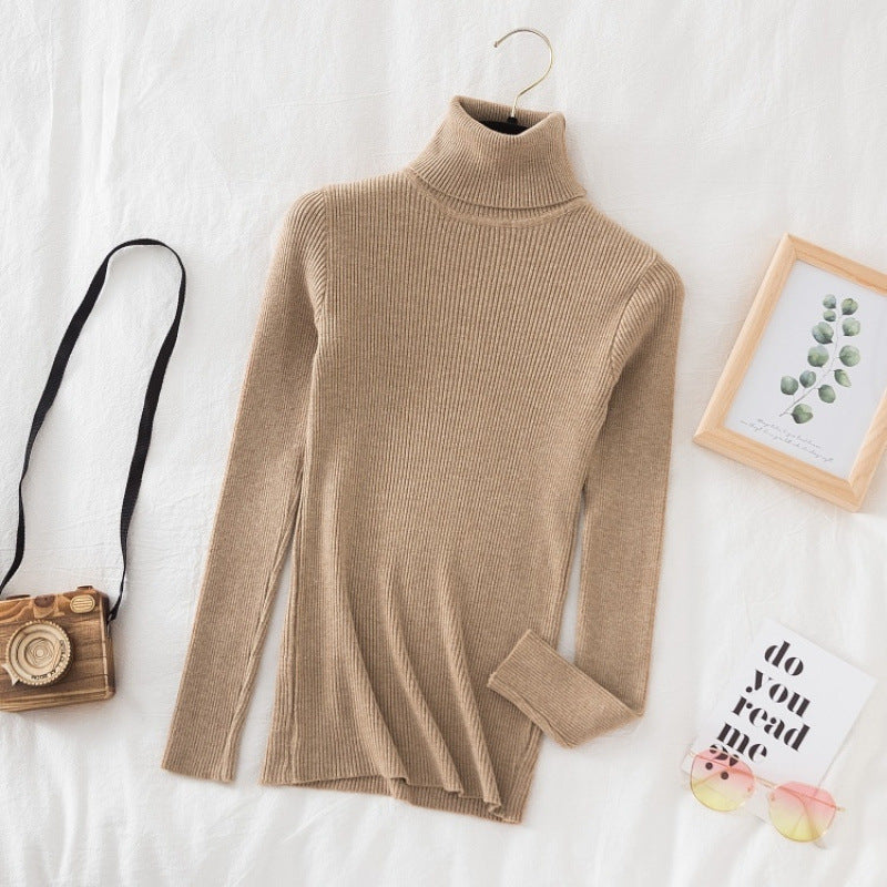 Turtleneck Slimming Sweater Top Pullover