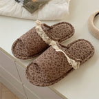 Home Style Vintage Floral One Word Four Seasons Universal Cotton Slippers Female