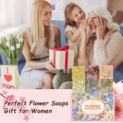 Six Flower Soaps Set Rose Lavender Jasmine Chamomile