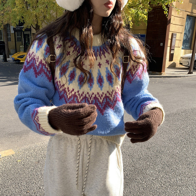 New Younger College Style Pullover Sweater For Women Main Image