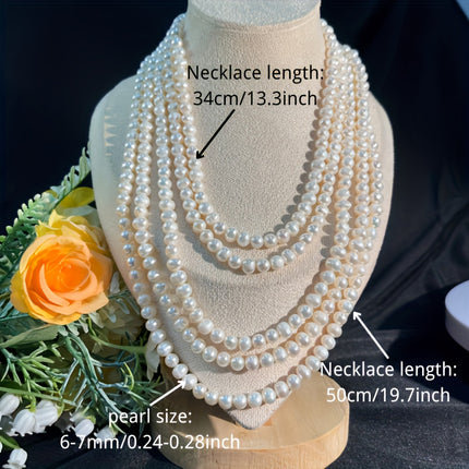 Freshwater Pearl Layered Necklace With Leopard Head Clasp