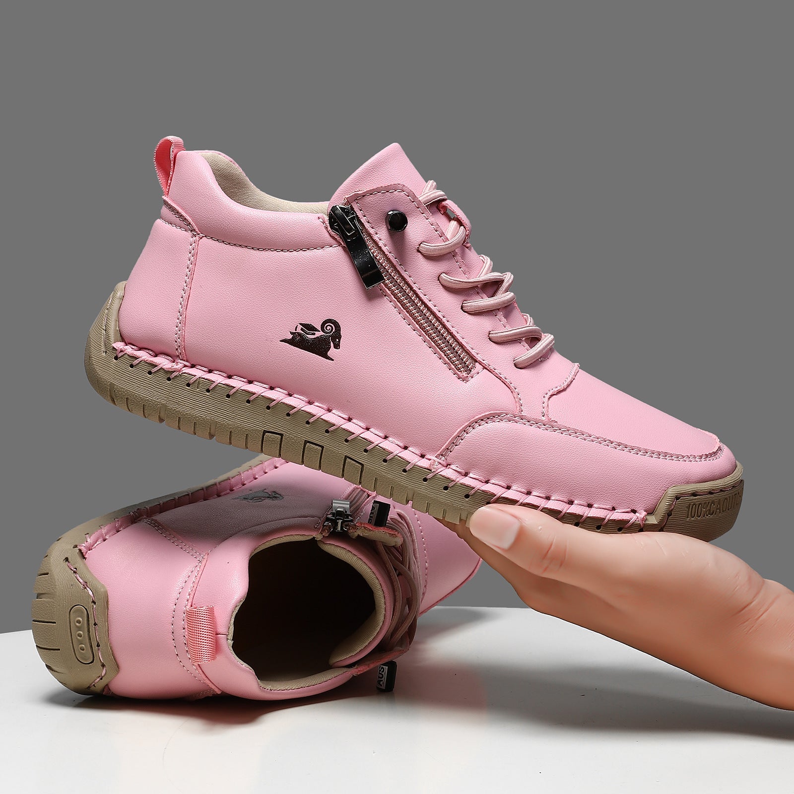 Handmade Stitching Female Soft Bottom Flat Shoes Casual