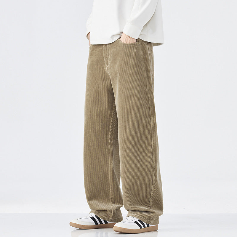 Corduroy Loose Straight Men's Casual Wide-leg Pants