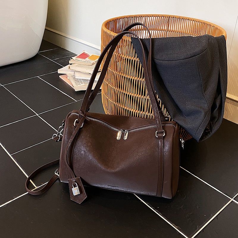 Retro Matte Simple Fashion All-match Large Capacity One-shoulder Portable Bowling Bag