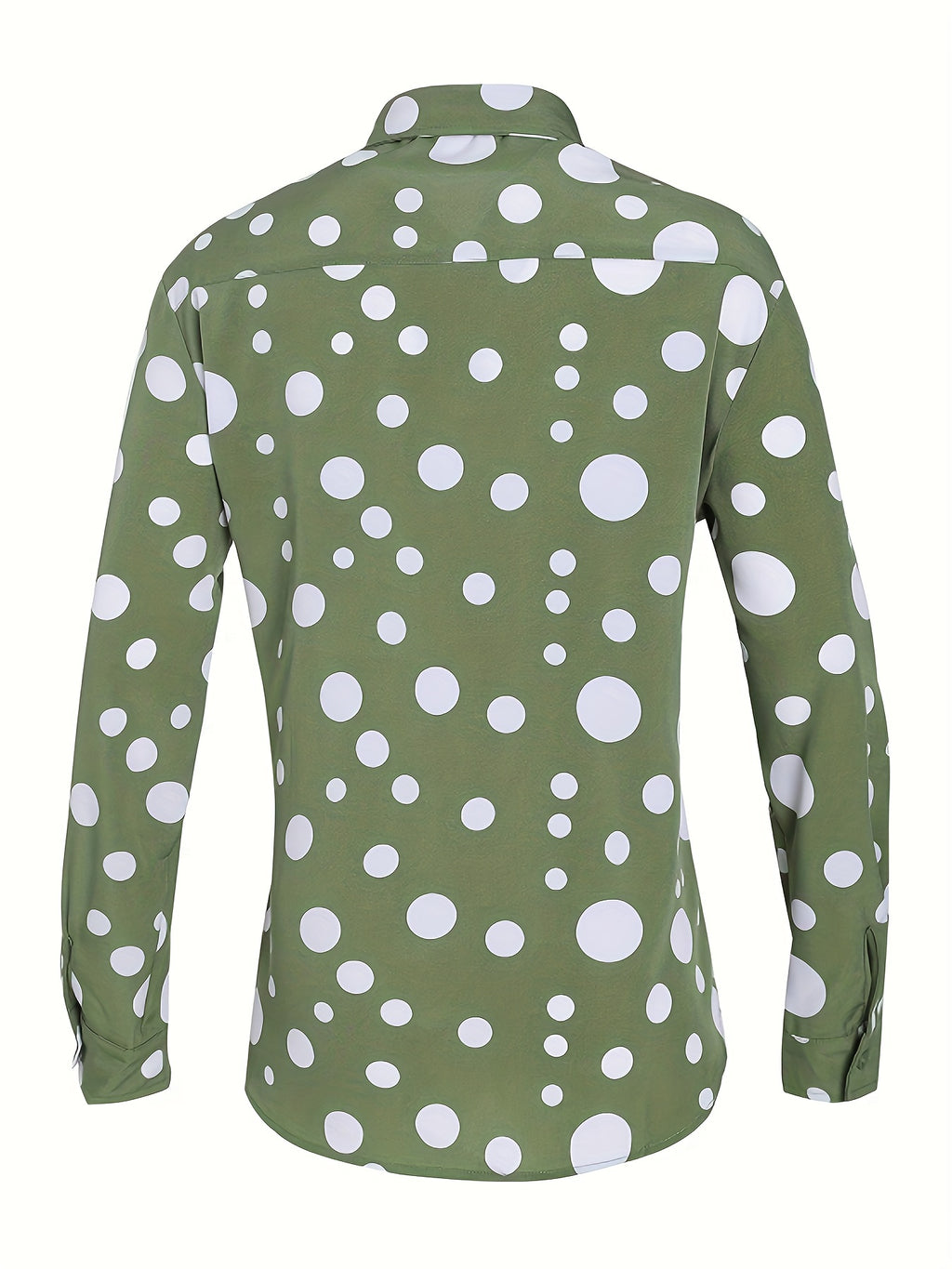 A Casual And Versatile Long-sleeved Shirt With Polka Dot Prints For Teenagers And Men