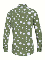 A Casual And Versatile Long-sleeved Shirt With Polka Dot Prints For Teenagers And Men