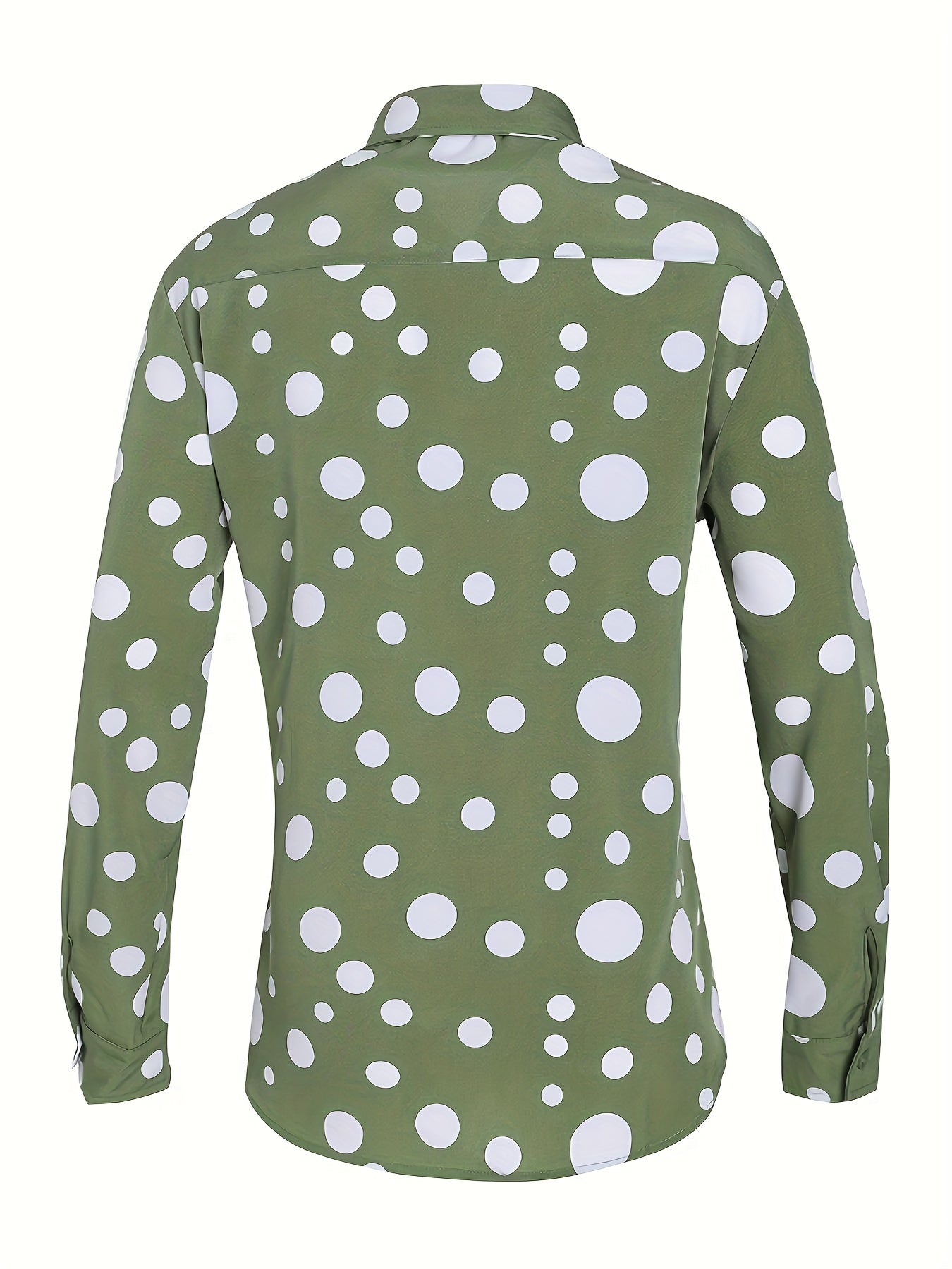 A Casual And Versatile Long-sleeved Shirt With Polka Dot Prints For Teenagers And Men