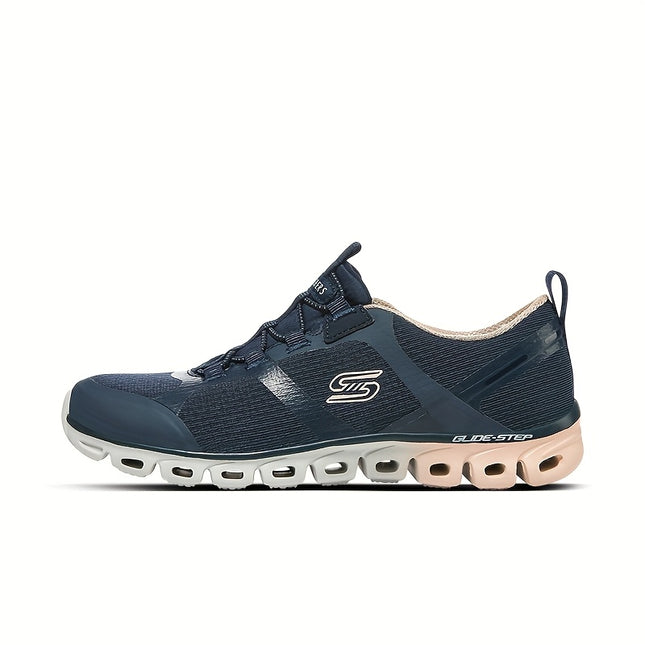 Women Lightweight Slip On Sneakers Navy Blue Pink EVA Sole