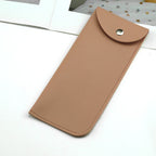 Leather Glasses Bag Thickened Open Holster Snap Button Portable