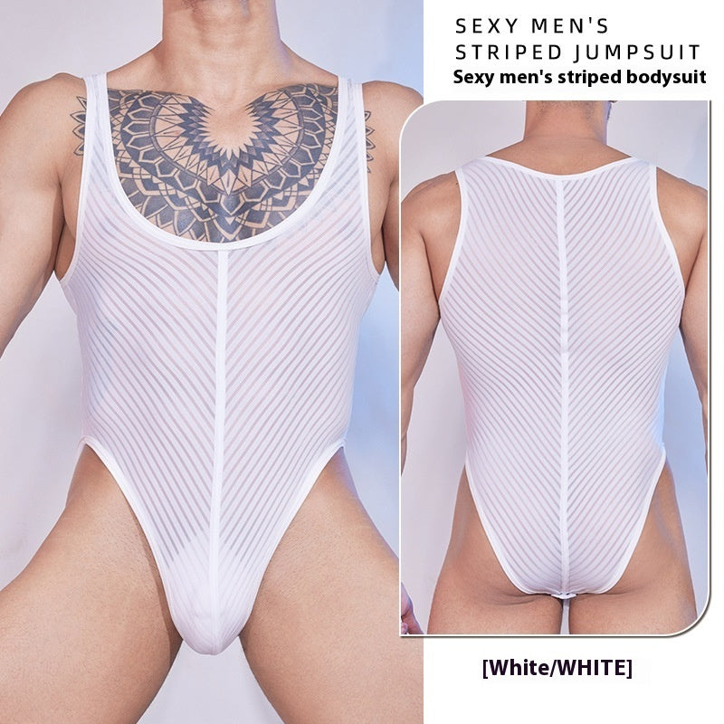 Men's Solid Color Casual Silky Breathable And Fun Jumpsuit