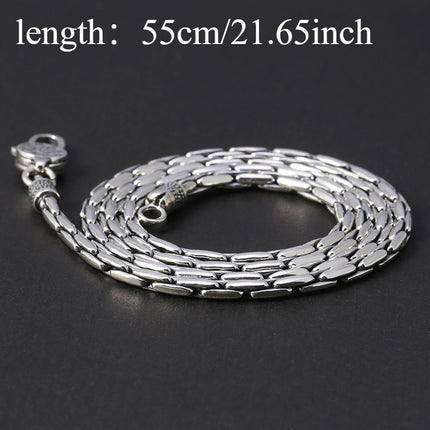2025 Snake Bone Bamboo Chain Men's Necklace S925 Silver