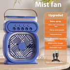 3 In 1 Portable Air Conditioner Evaporative Air Cooler LED Night Lights 3 Speeds Humidifier Fan For Home Office