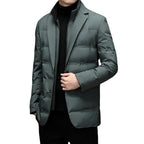 Winter Men's Cold-proof Down Jacket Coat Suit Scarf Collar