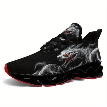 Mens Snake Year Sneakers Wide Fit Breathable Mesh Upper