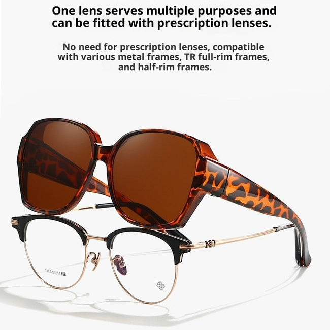 Large Rim Myopia Set Clip Polarized Sun Glasses UV Protection Driving Hover Image