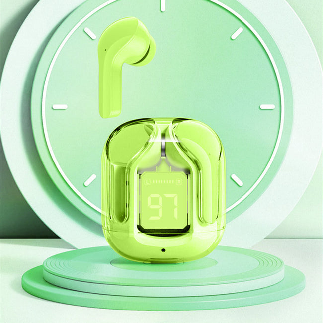New Mini Transparent Wireless Bluetooth Headset Digital Display ENC Noise Reduction True Wireless Sports Music Main Image