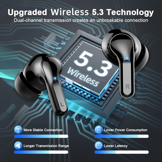 Lifebee Wireless Earbuds USB C LED Display Sport Headset