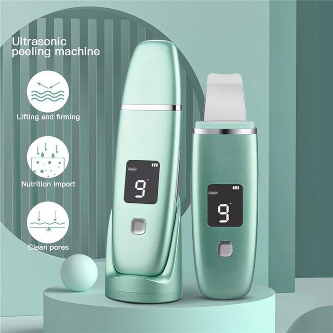 Ultrasonic Vibration Blackhead Remover Deep Cleansing Face Scrubber Pore Cleaner Lifting Machine Facial Led Peeling Shovel Main Image