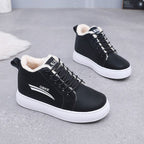 Warm Slugged Bottom Leather Surface Trendy High Top Cotton Boots