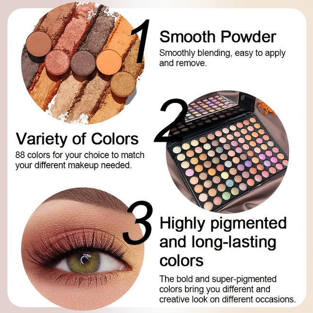 88 Color Eyeshadow Palette Shimmer Matte Long Lasting