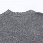 Women's solid color fashionable simple and versatile ribbed knit sweater