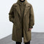 Men's False Two Pieces Hooded Mid-length Trench Coat