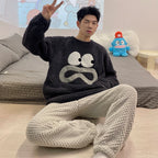 Plush Pajamas Men's Winter Warm Leisure Flannel Suit