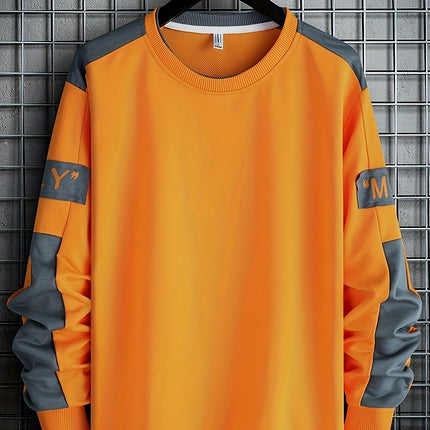 Mens Athletic Long Sleeve Colorblock Shirt Black Green