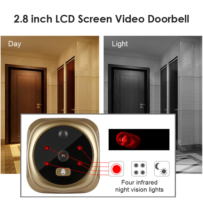 2.8 Inch Infrared Night Vision Camera Video Intelligent Electronic Peephole Visual Peephole Doorbell Main Image