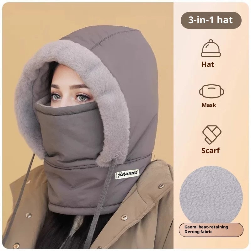 Cold-proof Ushanka Thick Mask Integrated Wind-proof Cap