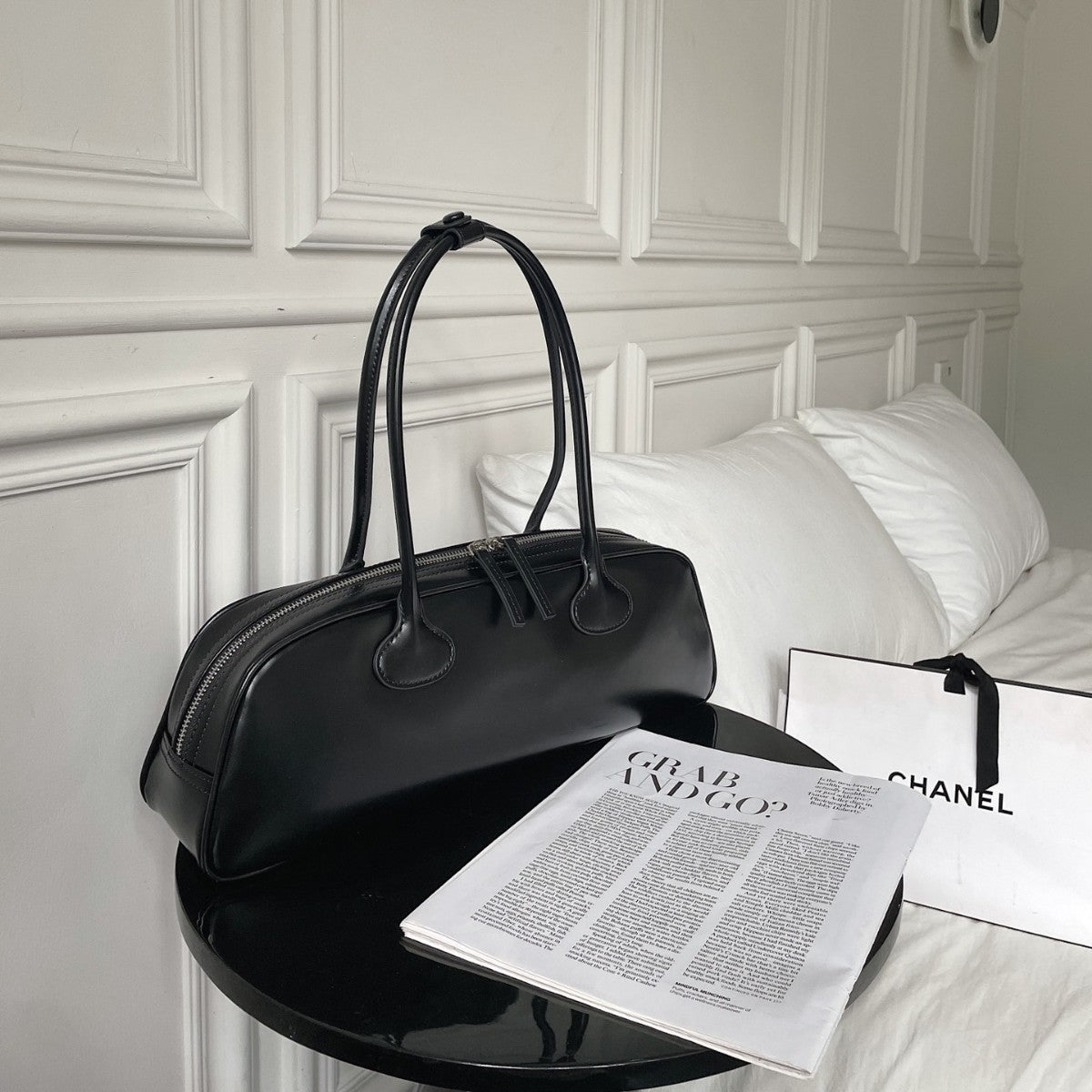 Women's Solid Color Korean-style Large Capacity Cowhide Leather Single-shoulder Bag