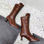 Lace-up Martin Boots Wine Cup Heel Round Toe Large Size Women's Boots
