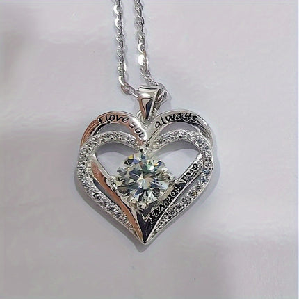 925 Silver Moissanite Heart Pendant Necklace Unisex Design