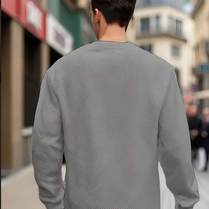 Mens Heavyweight Geometric Crewneck Sweatshirt Long Sleeve