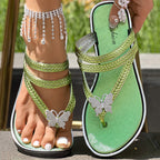 Floral Pattern Flip Flops Comfortable Casual Summer Beach Slippers