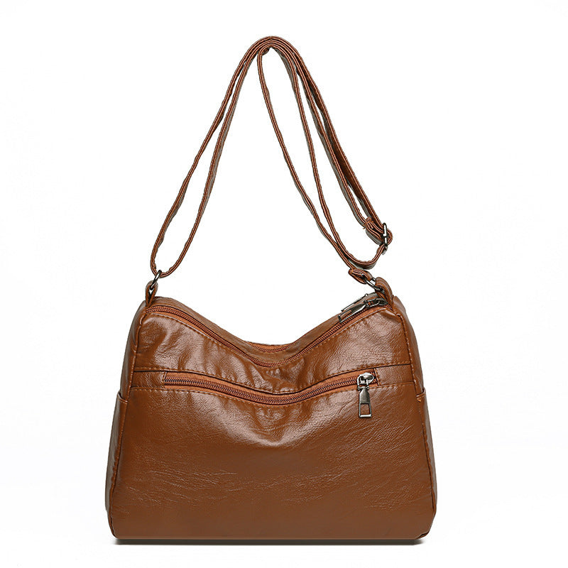 Korean Style Multi-pocket PU Soft Leather Bag